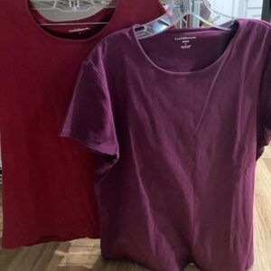 Croft and Barrow pack of large  Red and Purple T-Shirts